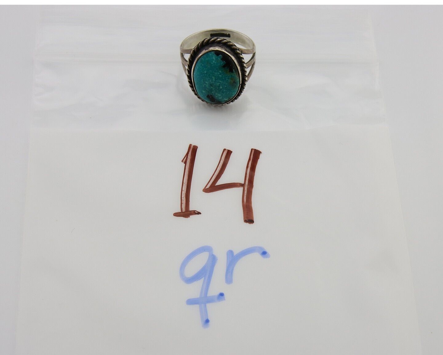 Navajo Handmade Ring 925 Silver Turquoise Native American Artist C.80's