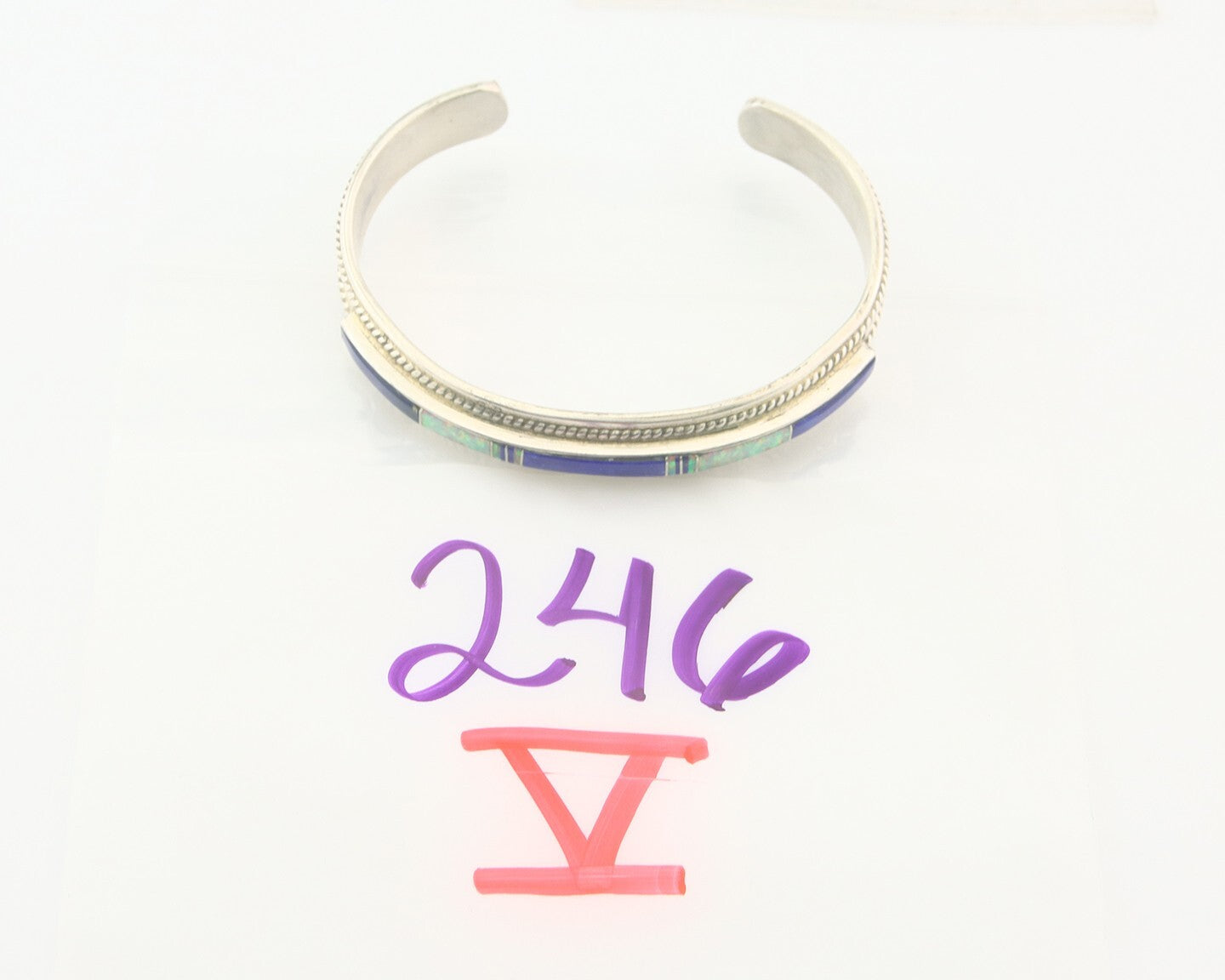 Vintage Navajo Bracelet 925 Silver Handmade Authentic Gemstone Signed TF