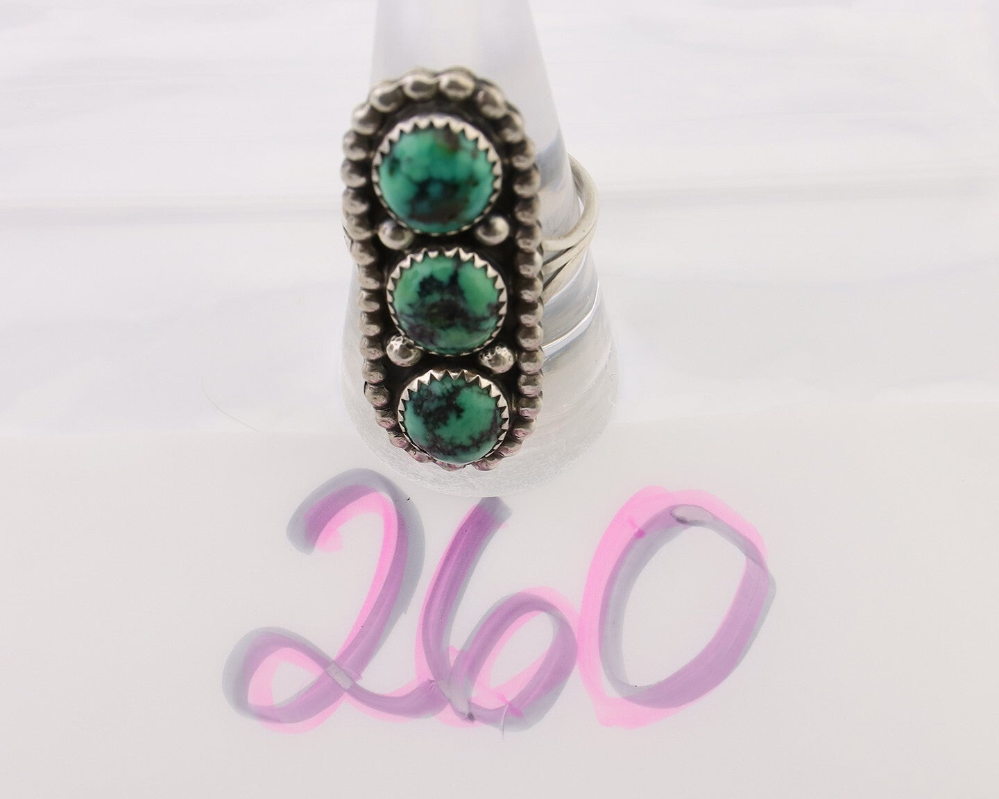 Navajo Handmade Ring 925 Silver Natural Turquoise Native American Artist C.80's