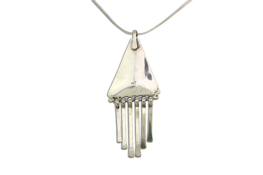 Navajo Necklace 925 Silver Natural Turquoise Artist Signed MT C.80's