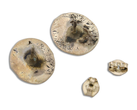 Navajo Hand Stamped Earrings 925 Silver Blue Turquoise Native Artist C.80's