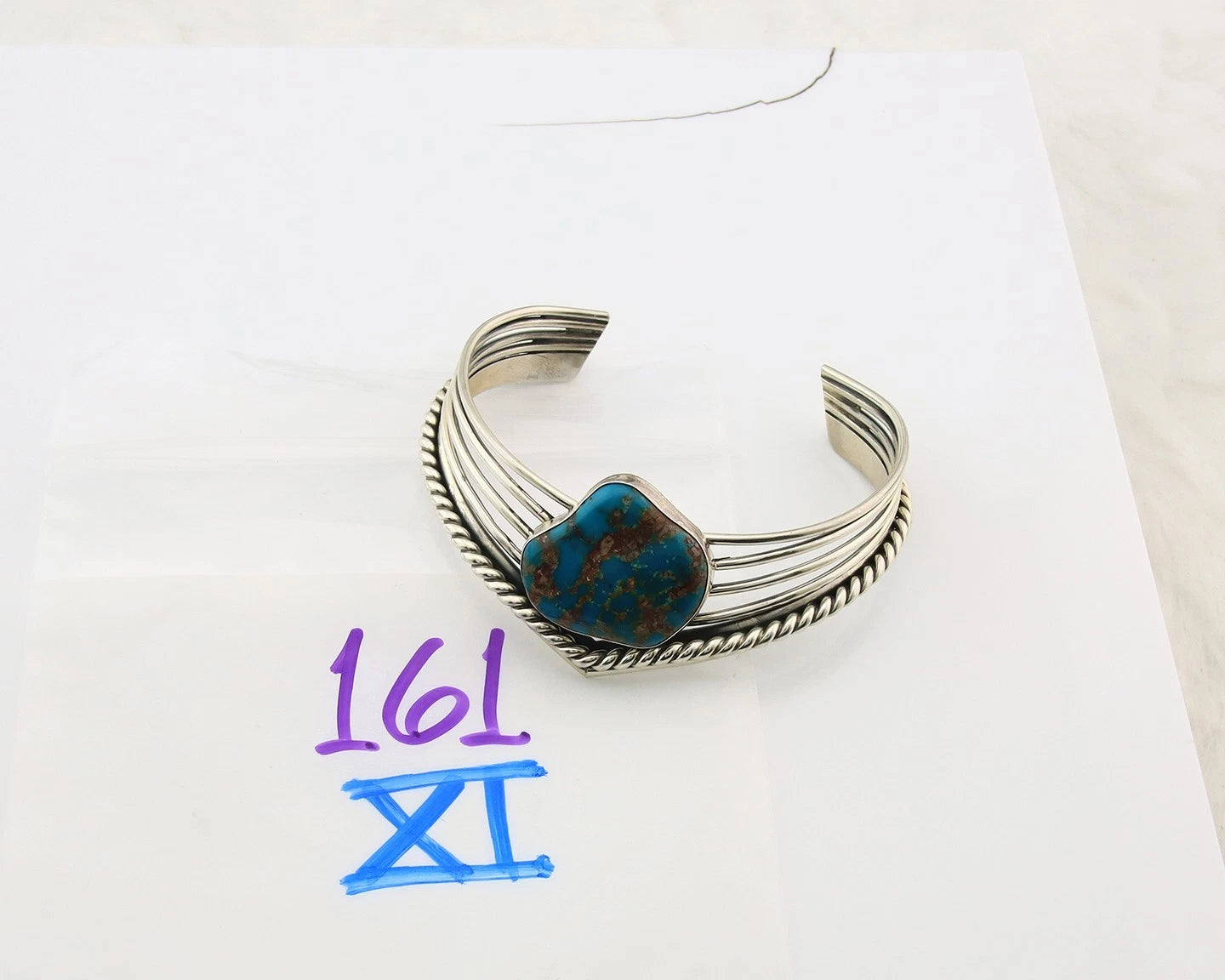 Navajo Cuff Bracelet Sterling Silver Natural Nevada Turquoise Native Vintage