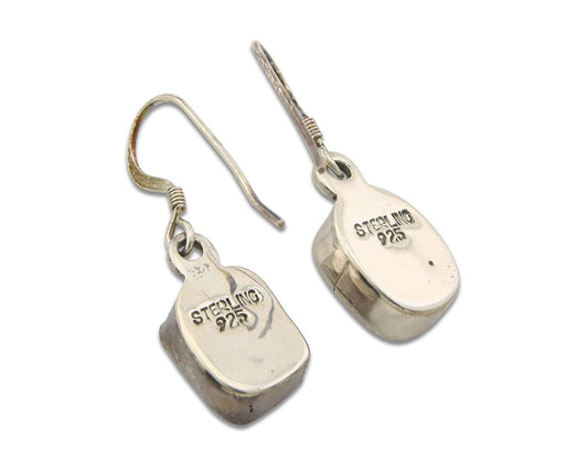 Navajo Earrings 925 Silver Natural Coral Native American Artist C.80's