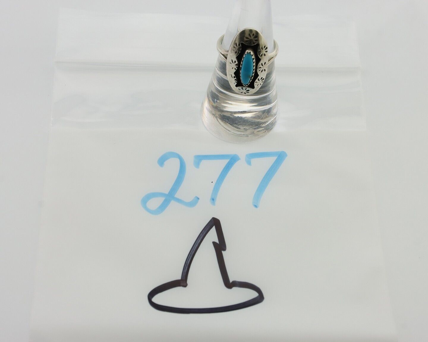 Navajo Ring 925 Silver Natural Blue Turquoise Signed IJC C.80's