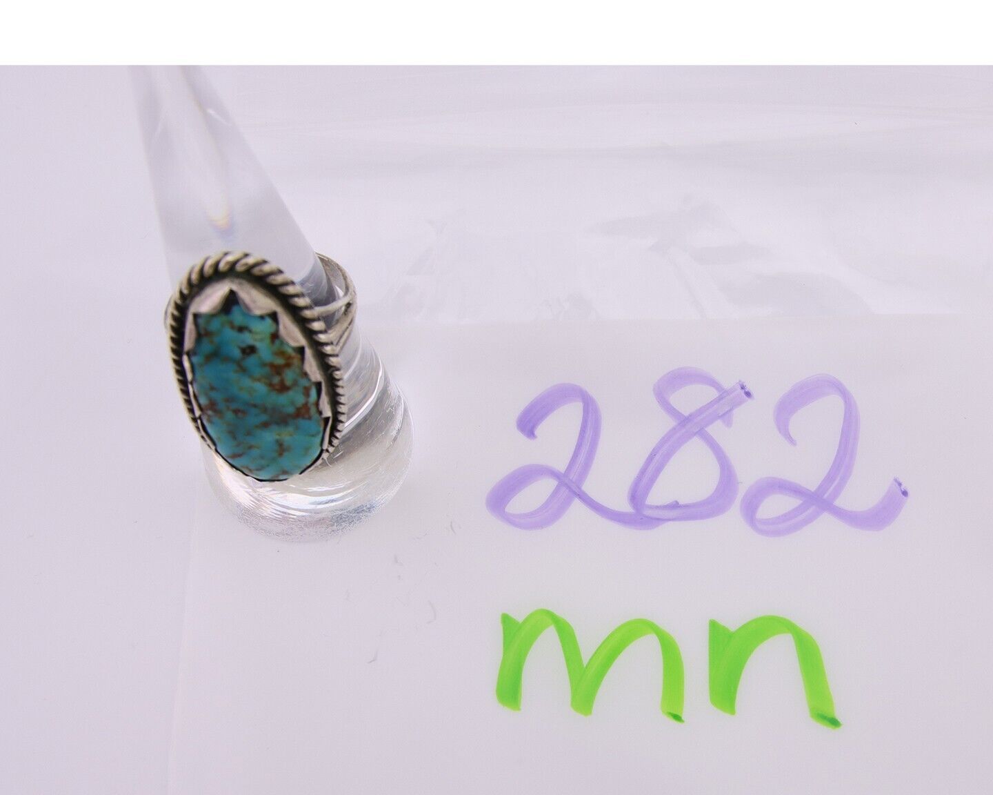Navajo Ring 925 Silver Natural Blue Turquoise Native American Artist C.80's