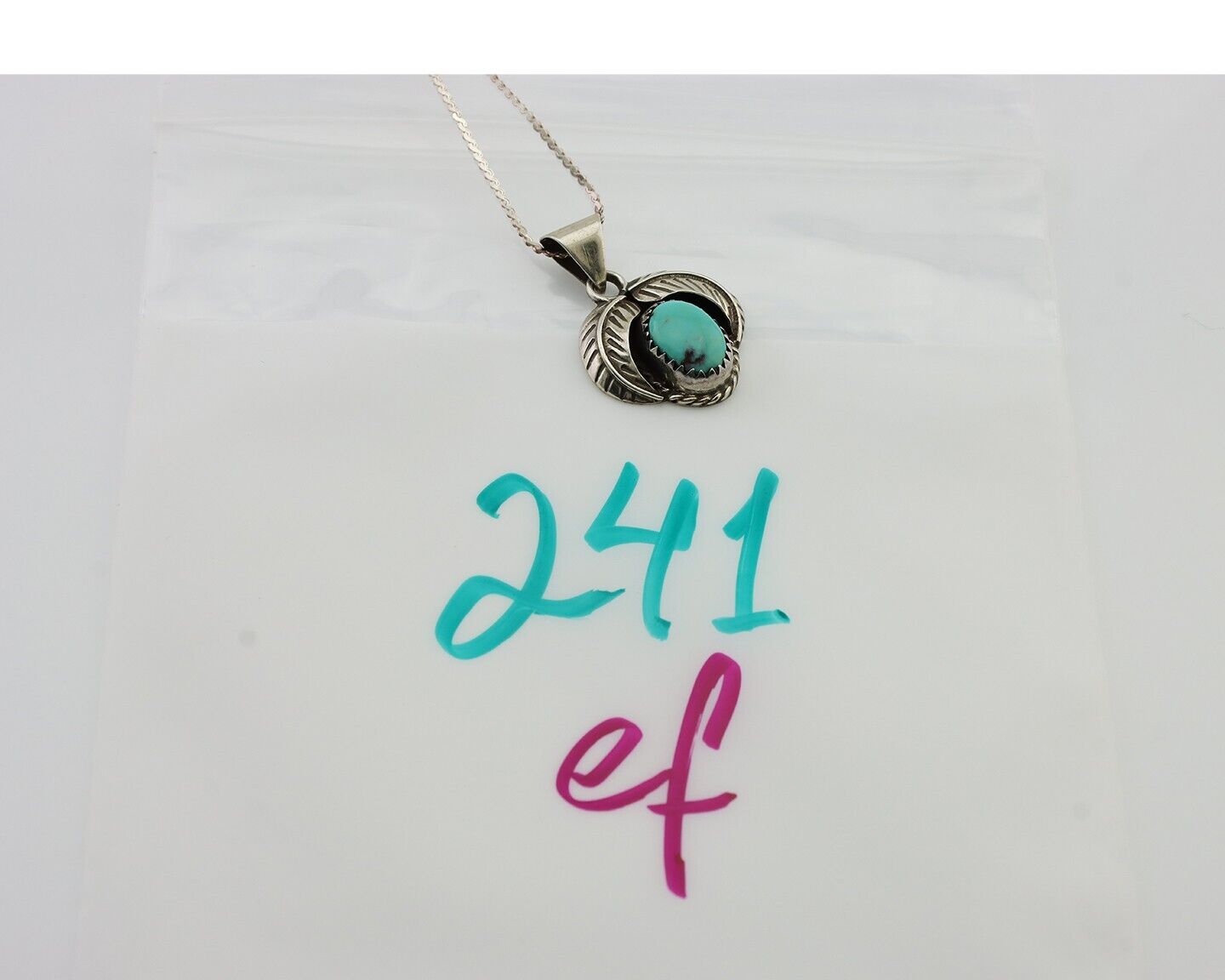 Navajo Turquoise Handmade Necklace 925 Silver Signed Pinwheel C.80's