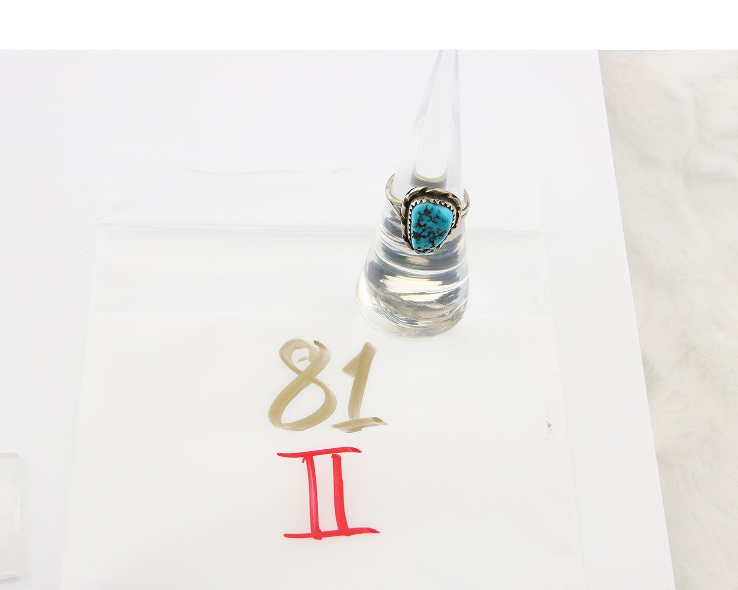 Navajo Ring 925 Sterling Natural Mined Blue Nugget Turquoise C.80's Size 6.0