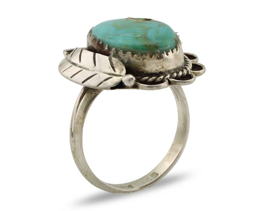 Navajo Handmade Ring 925 Silver Turquoise Native American Artist C.80's