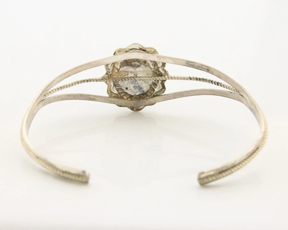 Navajo Cuff Bracelet Sterling Silver Handmade Vintage Gemstone