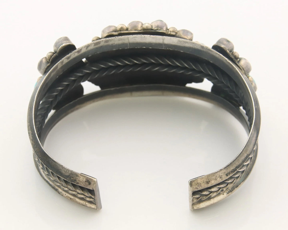Navajo Cuff Bracelet Sterling Silver Natural Gemstone Vintage Handmade
