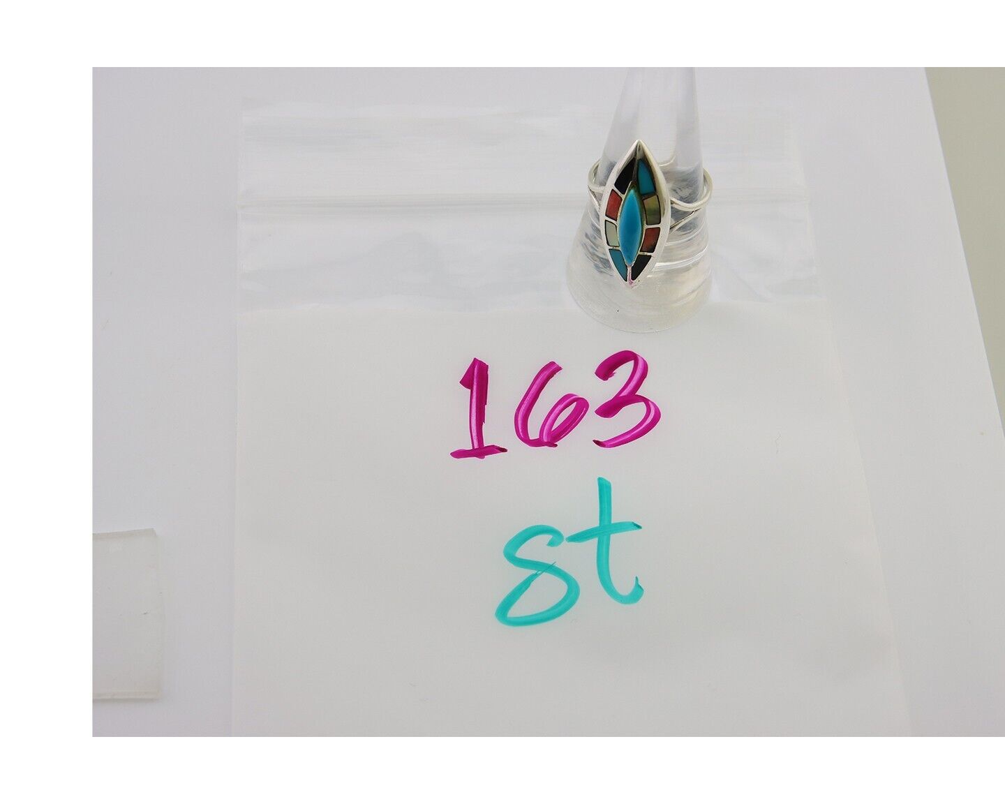 Navajo Ring 925 Silver Turquoise Shell Onyx Spiney Oyster Native Artist C80's