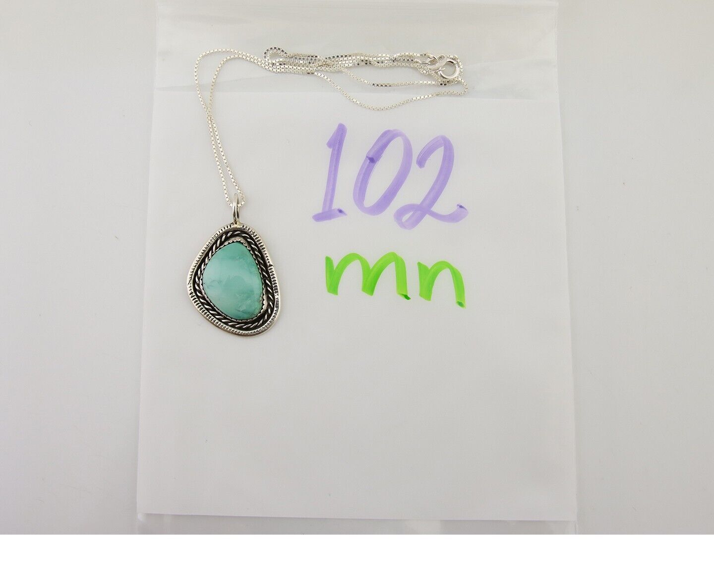 Navajo Necklace 925 Silver Natural Turquoise Native American Artist C.80's