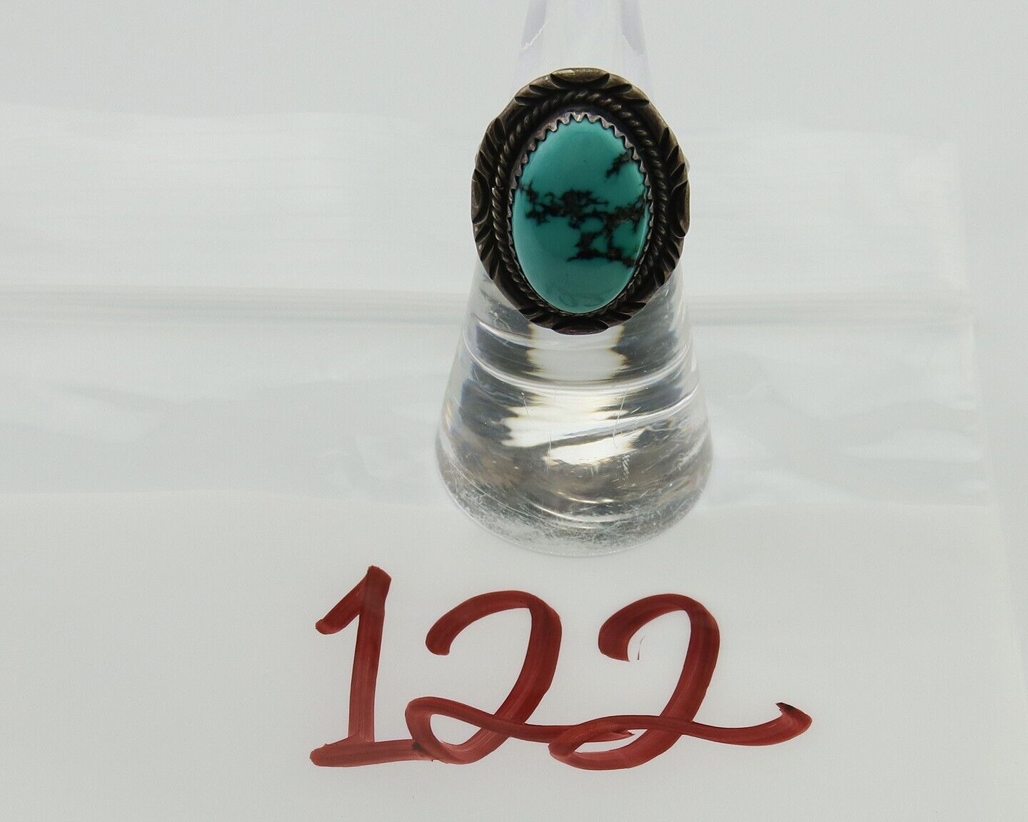 Navajo Hand Stamped Ring 925 Silver Damele Signed USA C.80's