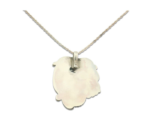 Vintage Navajo Necklace 925 Silver Carico Lake Turquoise & Coral Native Artist