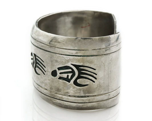 Navajo Cuff Bracelet 925 Sterling Silver Vintage Heavy Handmade Signed Yazzie