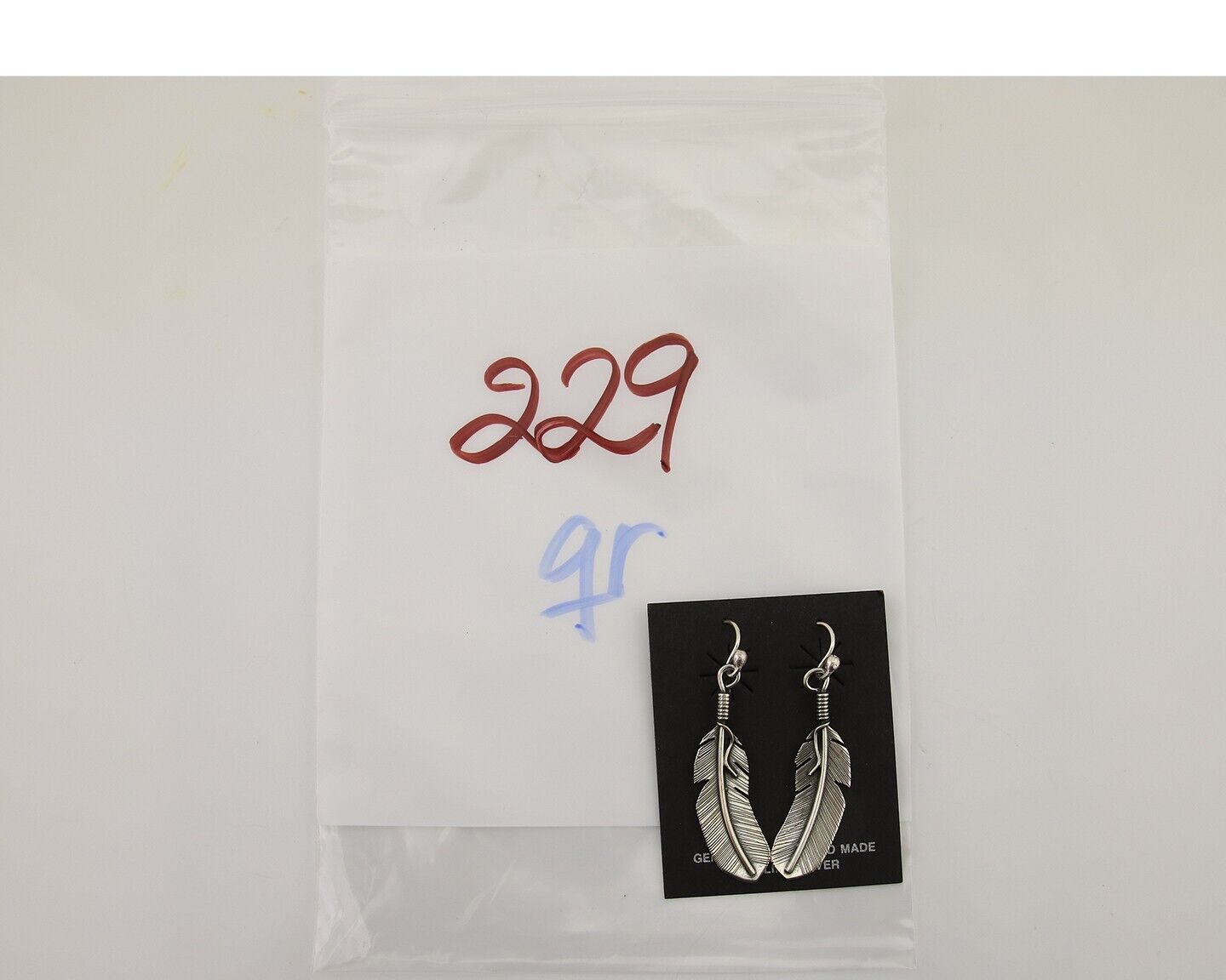 Navajo Eagle Feather Dangle Earrings 925 Silver Native American Artist C.80's