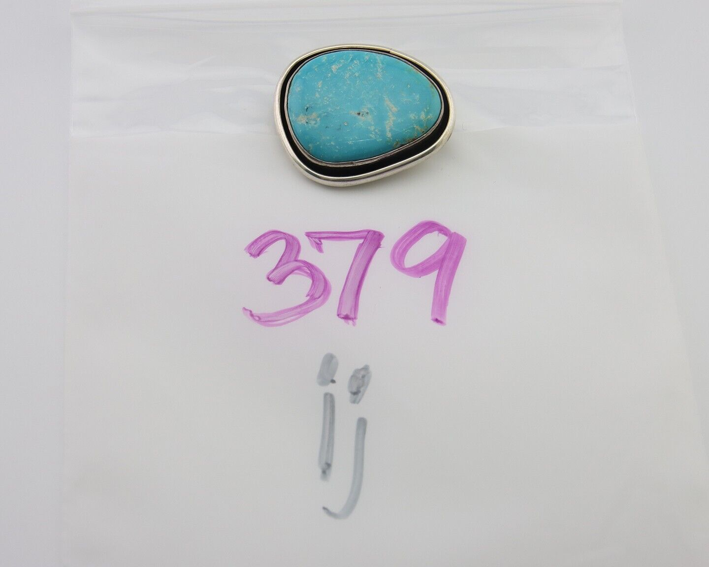 Navajo Pin Pendant 925 Silver Globe Turquoise Artist Signed Doug Zachary C.80's