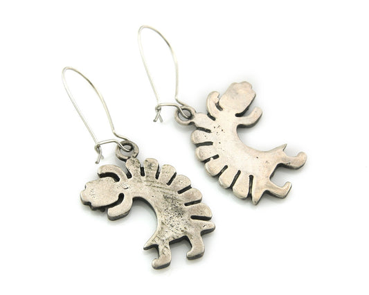 Navajo Dangle Earrings Sterling Silver Natural Turquoise Vintage Handmade