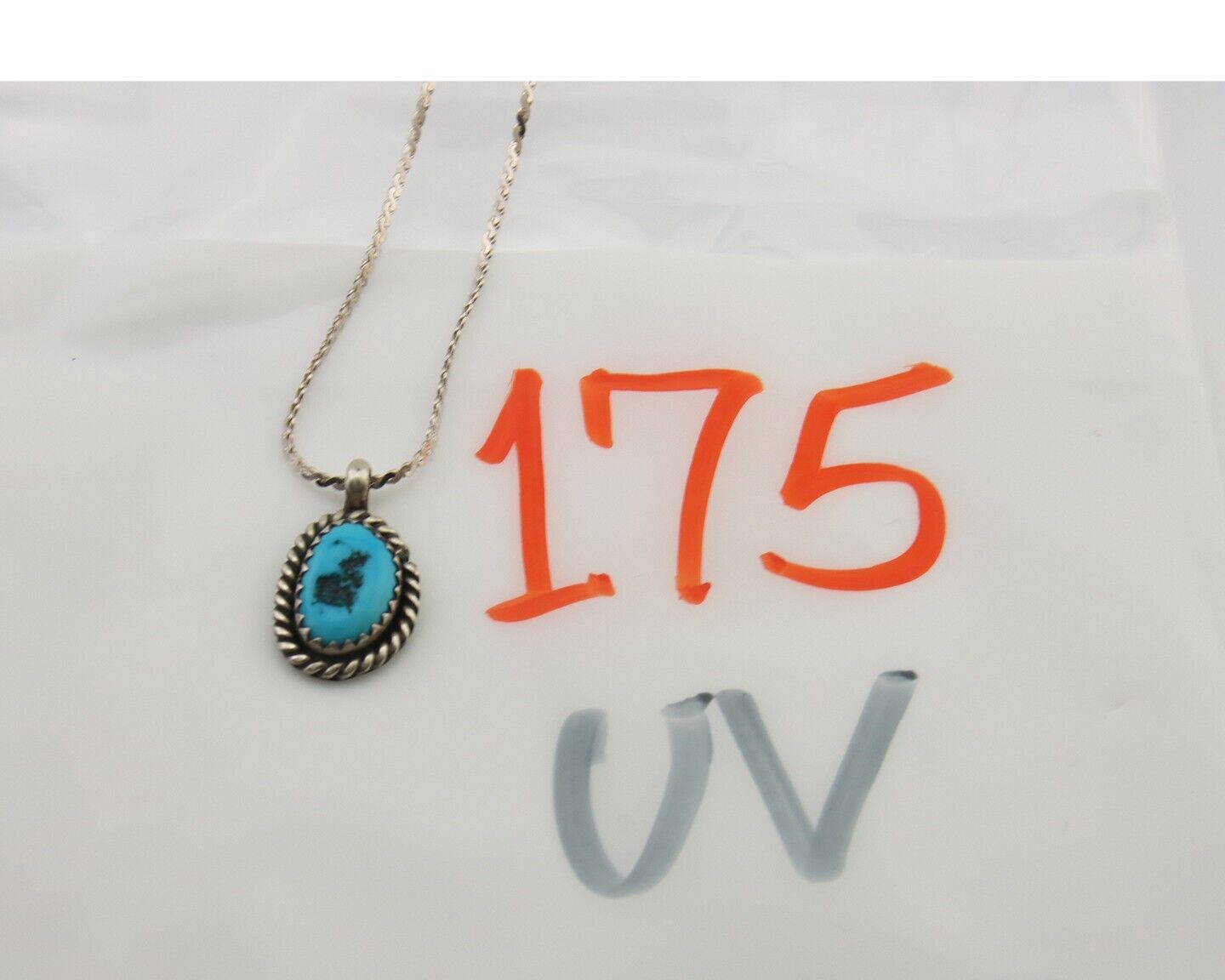 Navajo Necklace 925 Silver Natural Turquoise Artist Native American C.80's