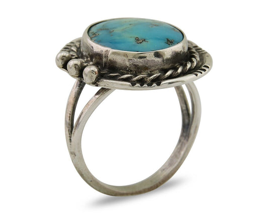 Navajo Handmade Ring 925 Silver Turquoise Native American Artist C.80's