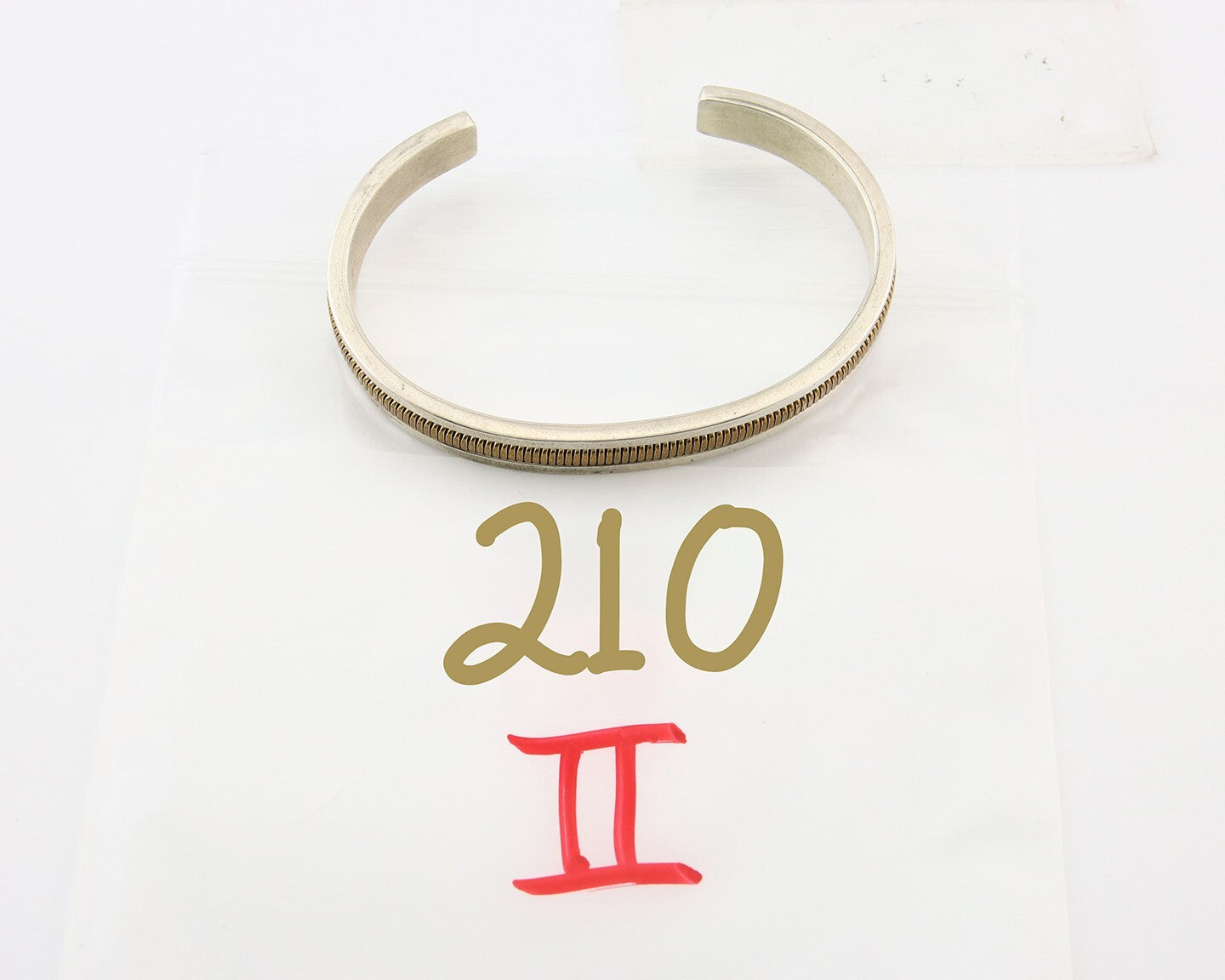 Navajo Bracelet 925 Silver & 12k Yellow Gold Filled Signed TAHE C.80's