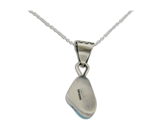 Navajo Necklace 925 Silver Natural Blue Turquoise Artist Tony Guerro C.80's