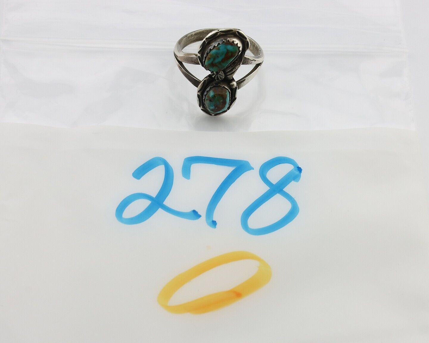 Navajo Ring 925 Silver Natural AAA Blue Turquoise Artist Signed Tom Willeto C80s