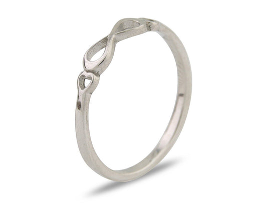 Infinity Heart Promise Ring 925 Solid Silver Size 6.0