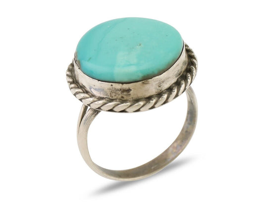 Navajo Handmade Ring 925 Silver Turquoise Native American Artist C.80's