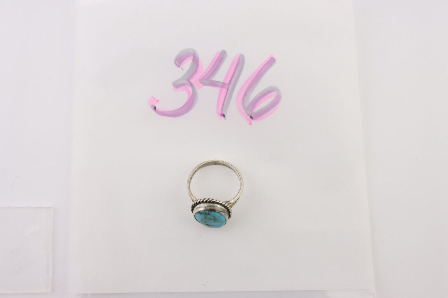 Navajo Handmade Ring 925 Silver Turquoise Artist Signed CM C.80's