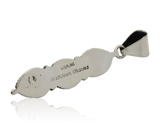 Navajo Necklace 925 Silver Natural Turquoise Artist Kathllen Chavez C.80's