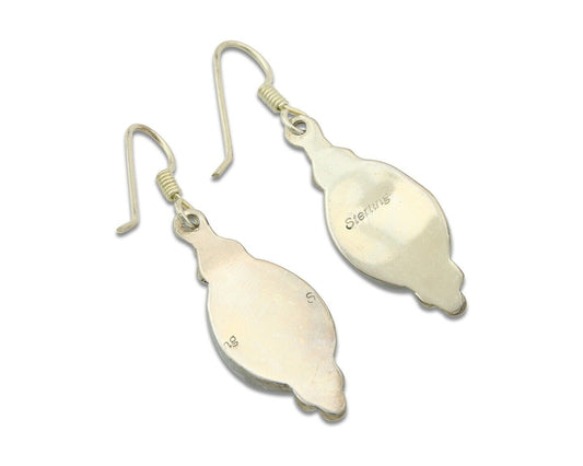 Navajo Earrings 925 Silver Natural Lapis Native American Artist C.80's