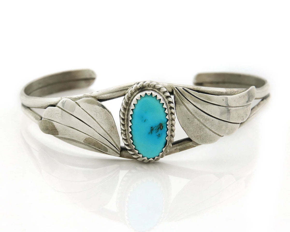 Navajo Cuff Bracelet 925 Sterling Silver Turquoise Vintage Handmade