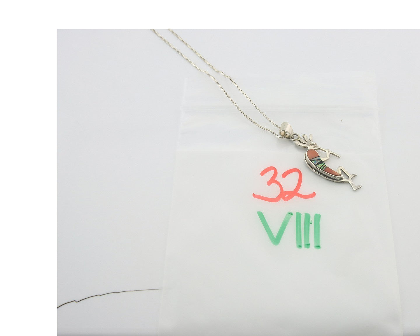 Navajo Kokopelli Necklace Sterling Silver Authentic Natural Gemstone Vintage