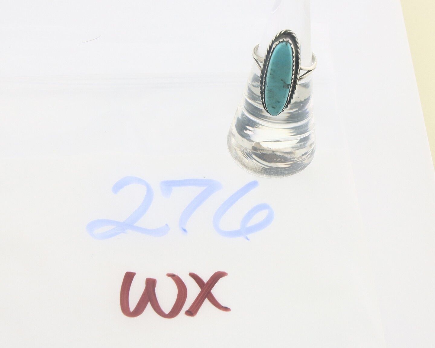 Navajo Ring 925 Sterling Natural Turquoise Native Artist C.80's Size 5.5