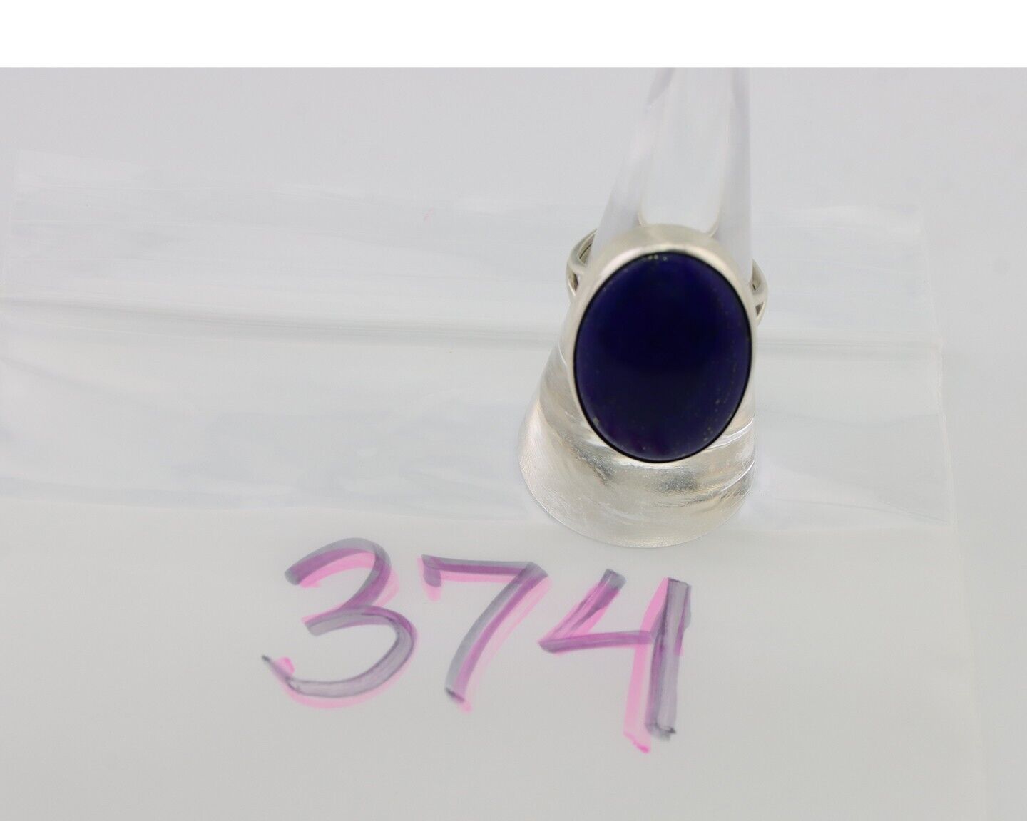 Navajo Handmade Ring 925 Silver Natural Lapis Lazuli Artist Signed NAKAI C.80's