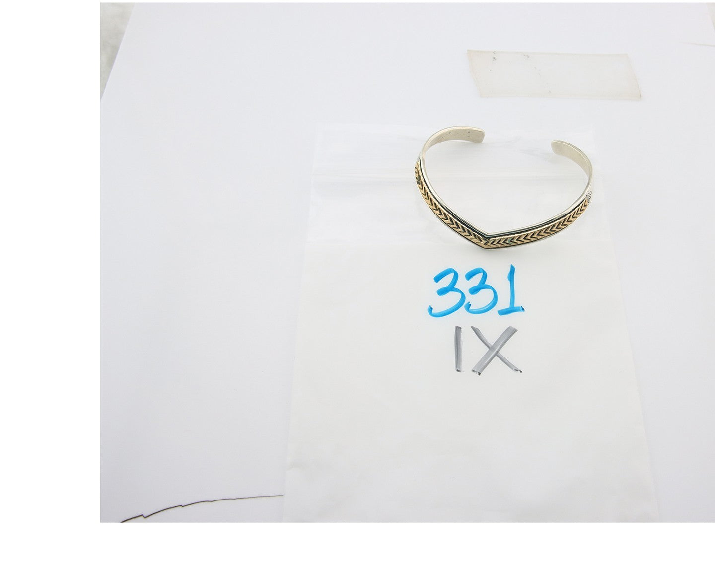 Navajo Cuff Bracelet Sterling Silver & Gold Vintage Signed RL