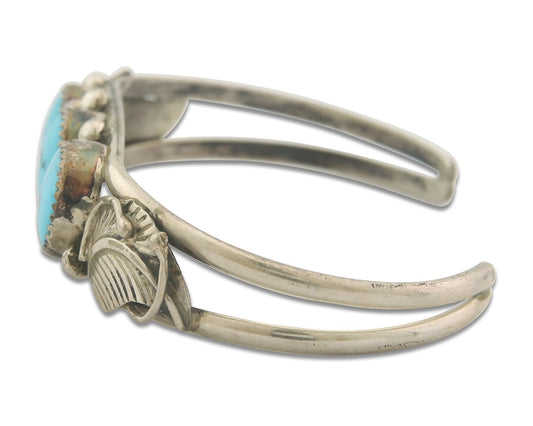 Vintage Navajo Bracelet 925 Silver Turquoise Traditional Handmade Authentic