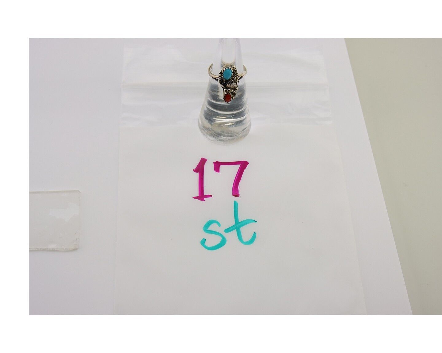 Navajo Handmade Ring 925 Silver Turquoise & Coral Native Artist C.80's