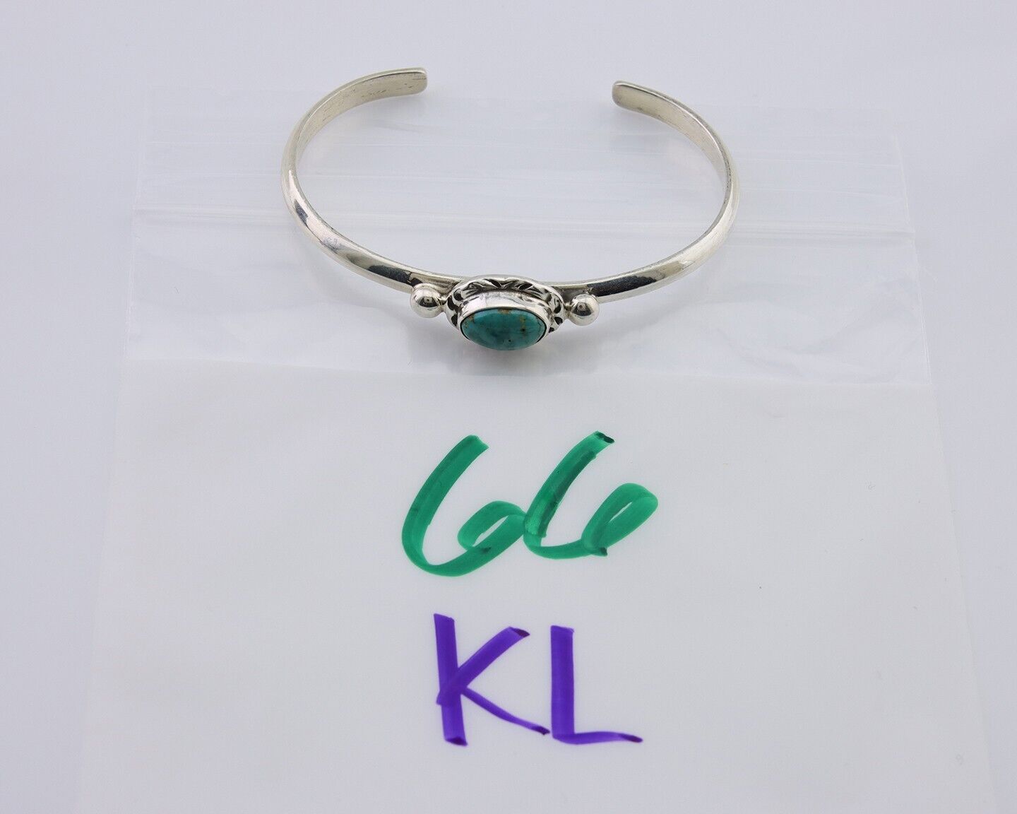 Navajo Bracelet 925 Silver Natural Turquoise Native American Artist C.80's