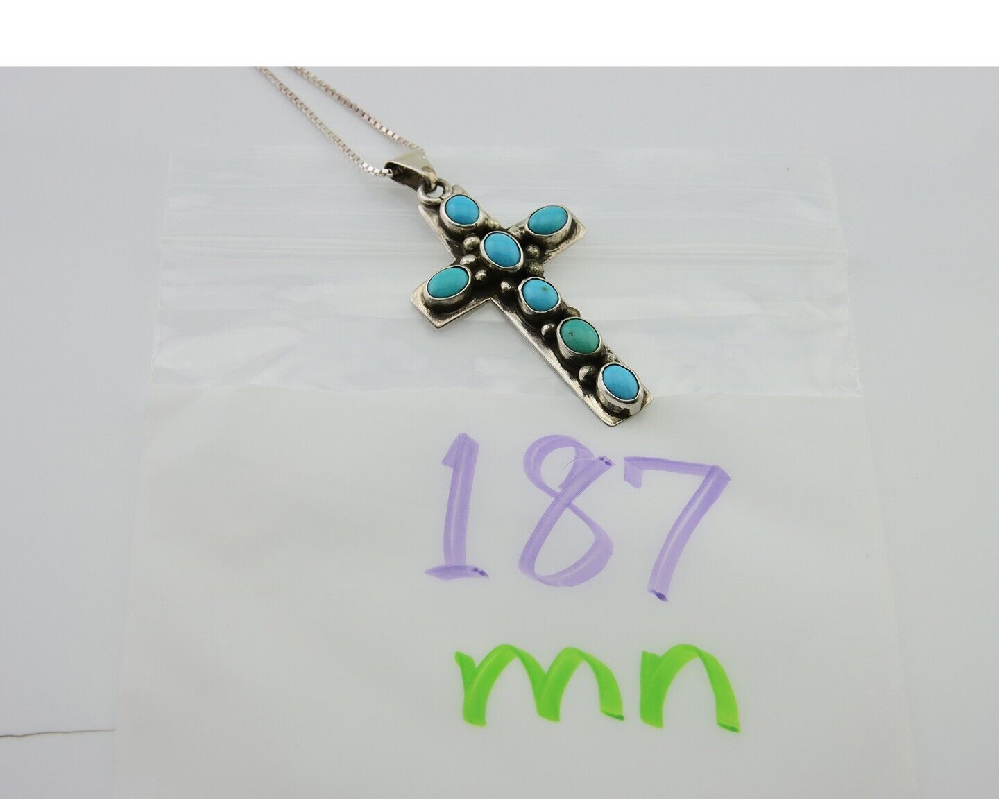 Navajo Necklace 925 Silver Natural Turquoise Artist C Montoya C.80's