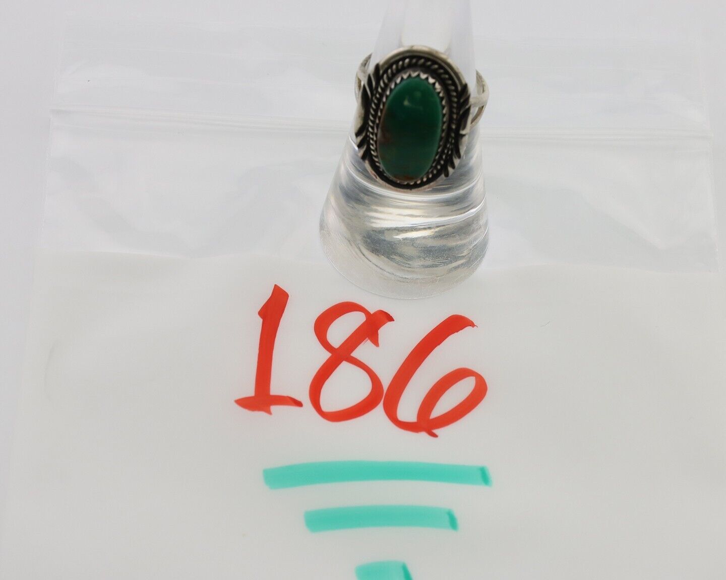 Navajo Ring 925 Silver Natural Turquoise Artist Signed M Begay C.80's