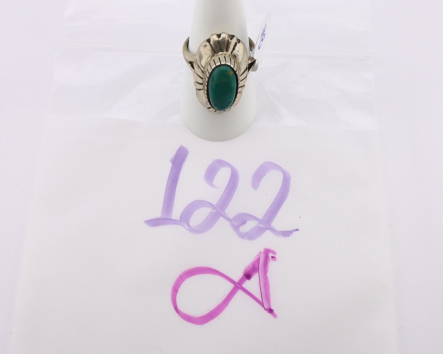 Navajo Ring 925 Silver Natural Turquoise Native Artist Signed M Montoya C.80's