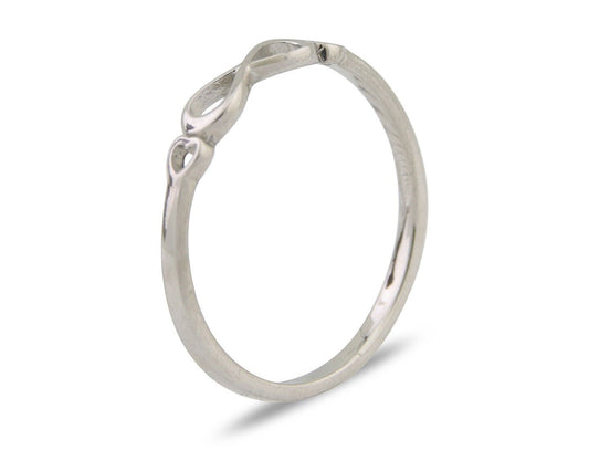 Infinity Heart Promise Ring 925 Solid Silver Size 7.25