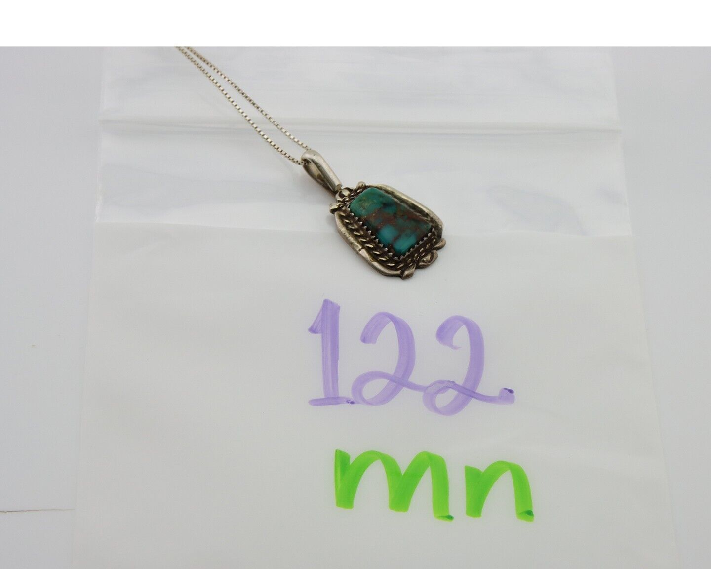 Navajo Necklace 925 Silver Turquoise Artist Signed Billy Eagle C.80's