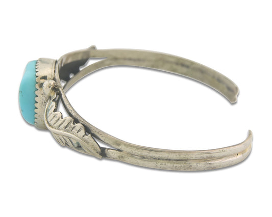 Vintage Navajo Bracelet 925 Silver Turquoise Traditional Handmade Authentic