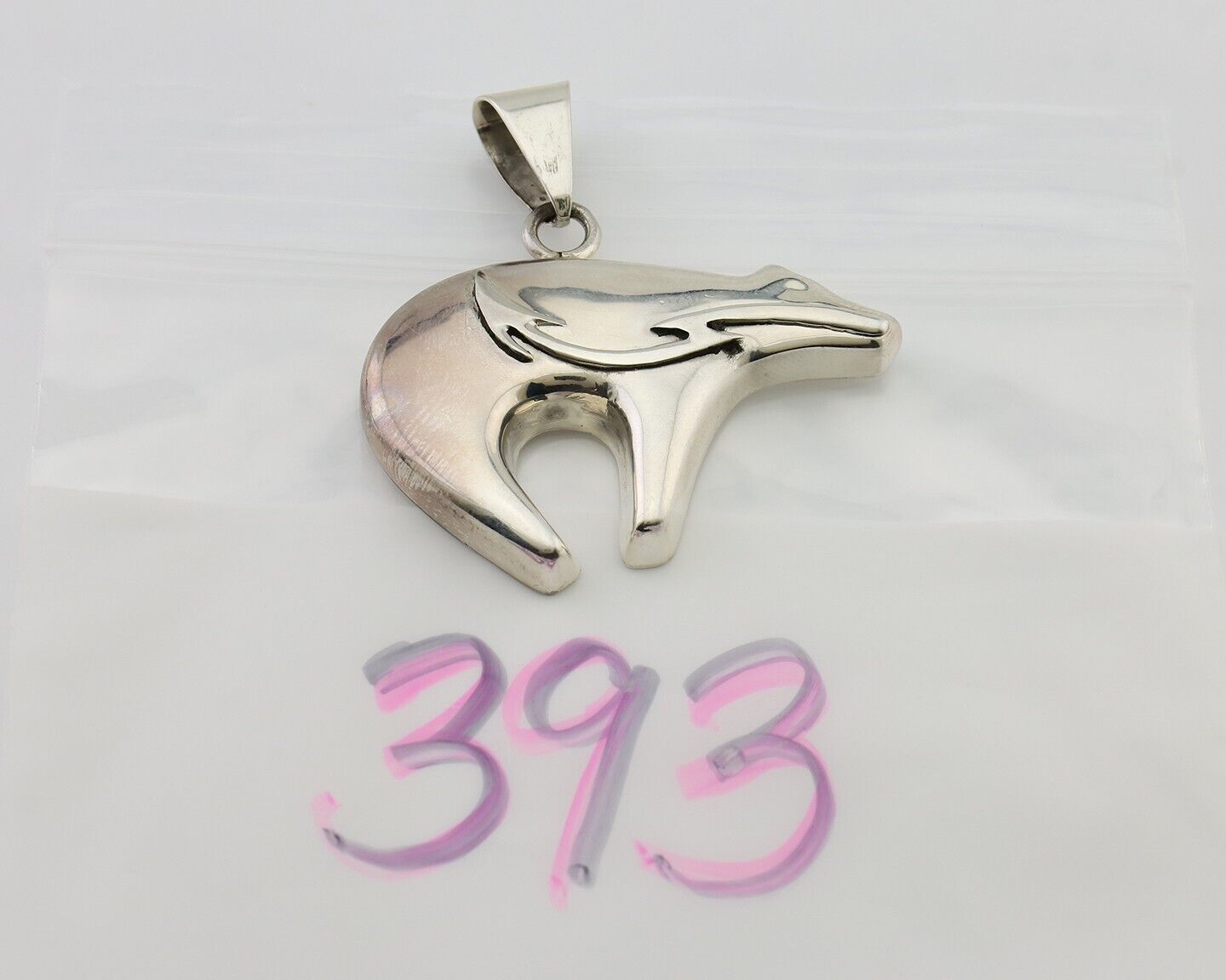 Navajo Spirit Bear Pendant 925 Sterling Silver Native Artist C.80's