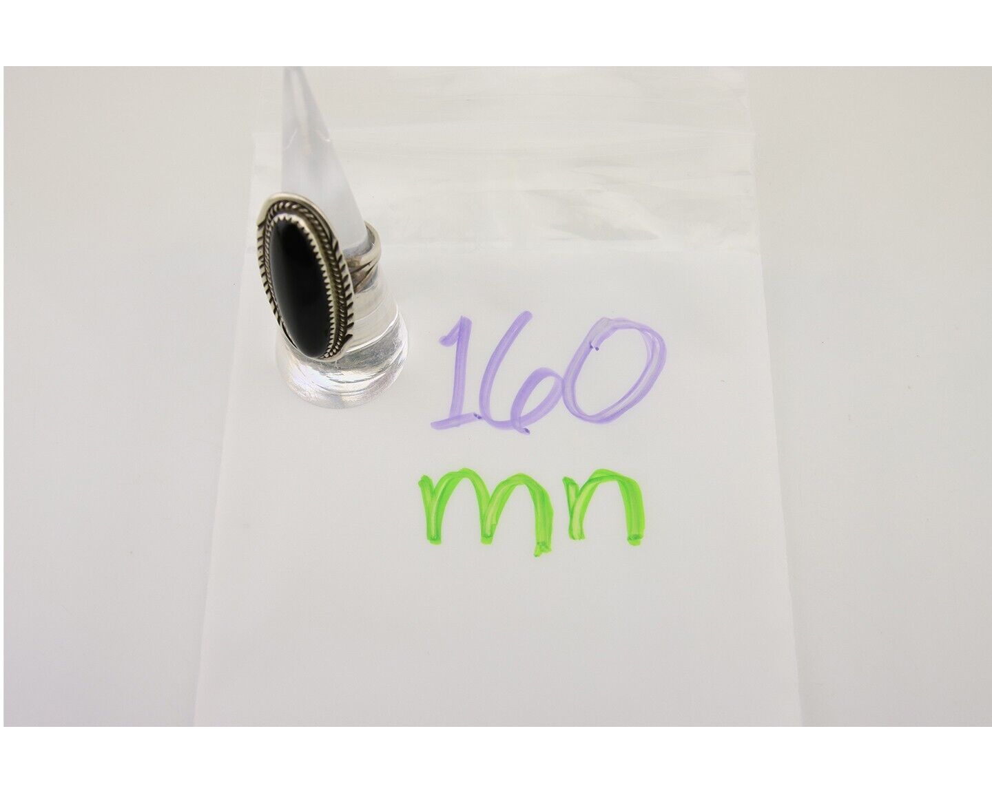 Navajo Ring 925 Silver Black Onyx Artist Signed William Denetdale C.80's