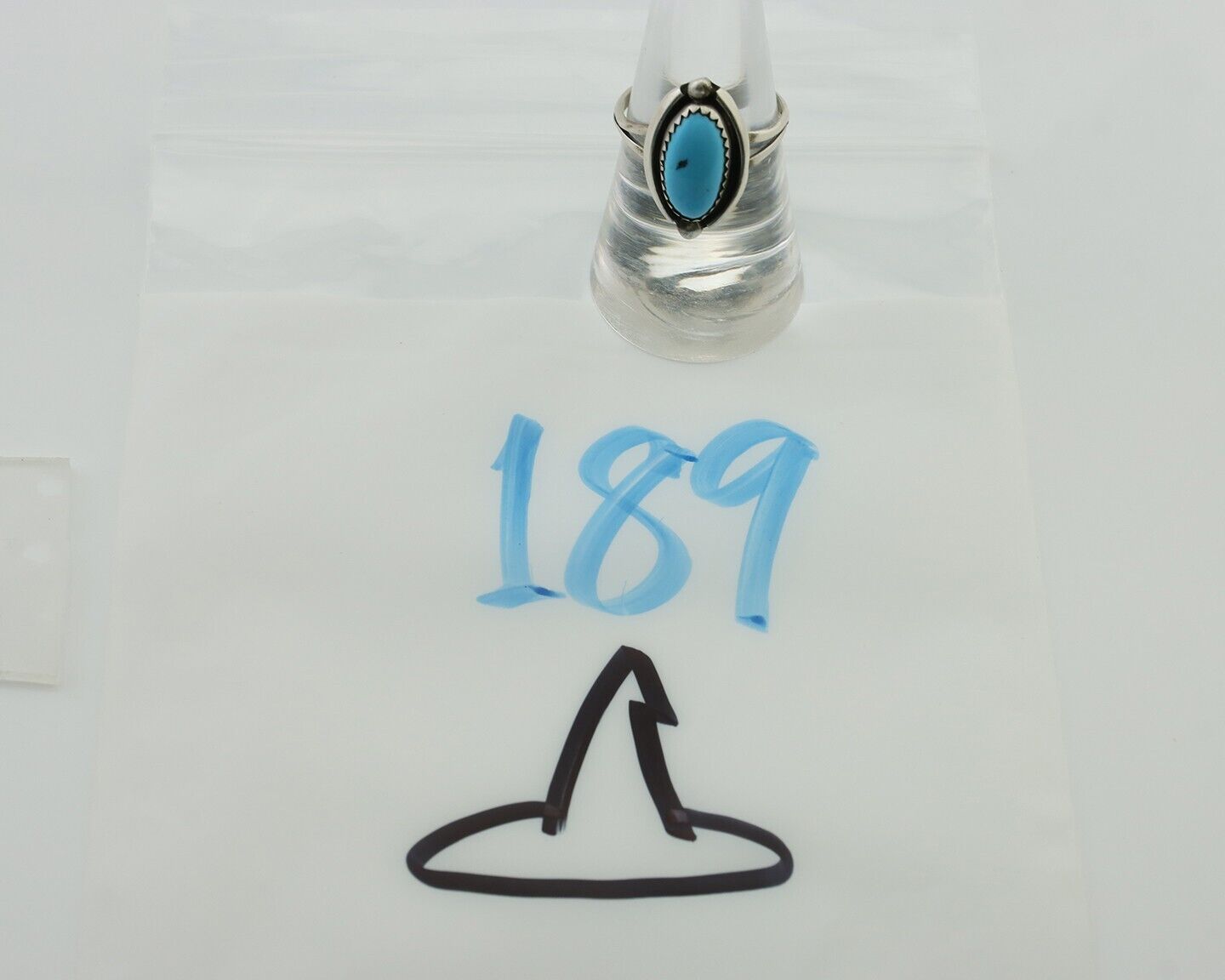 Navajo Ring 925 Silver Sleeping Beauty Turquoise Artist Signed SC C80s