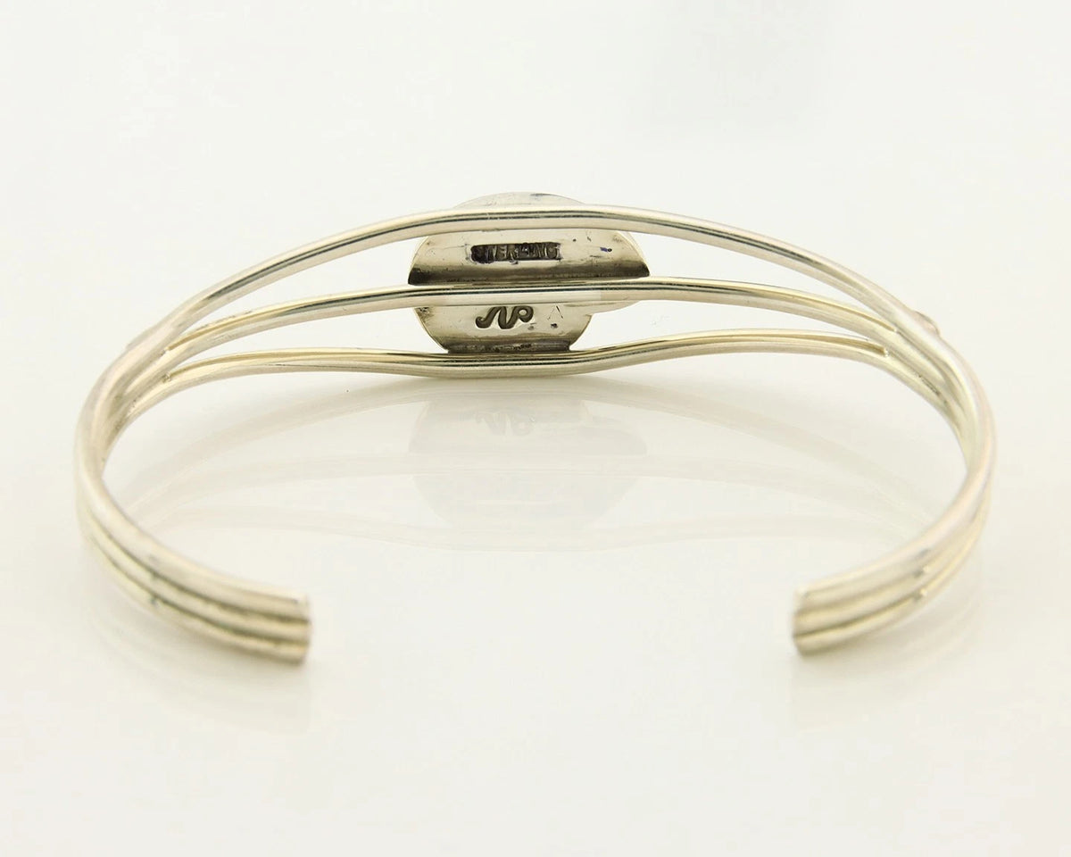 Navajo Cuff Bracelet 925 Silver Vintage Spirit Bear Signed JNP